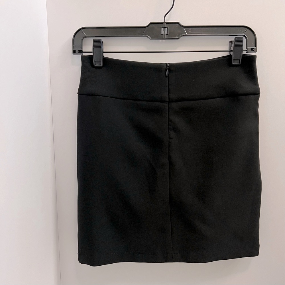 AKIRA Front Wrap Mini Skirt-Black - Picture 7 of 10